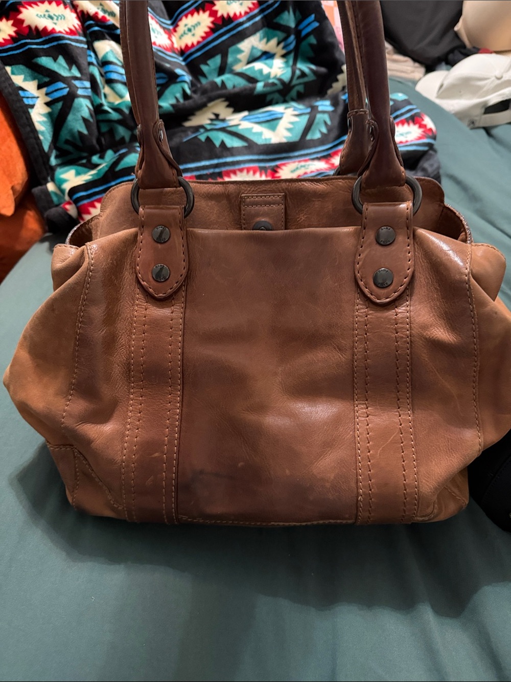 Frye Classic Brown Leather Shoulder Satchel